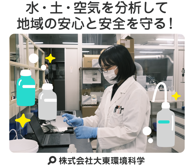 水・土・空気を分析して地域の安心と安全を守る！